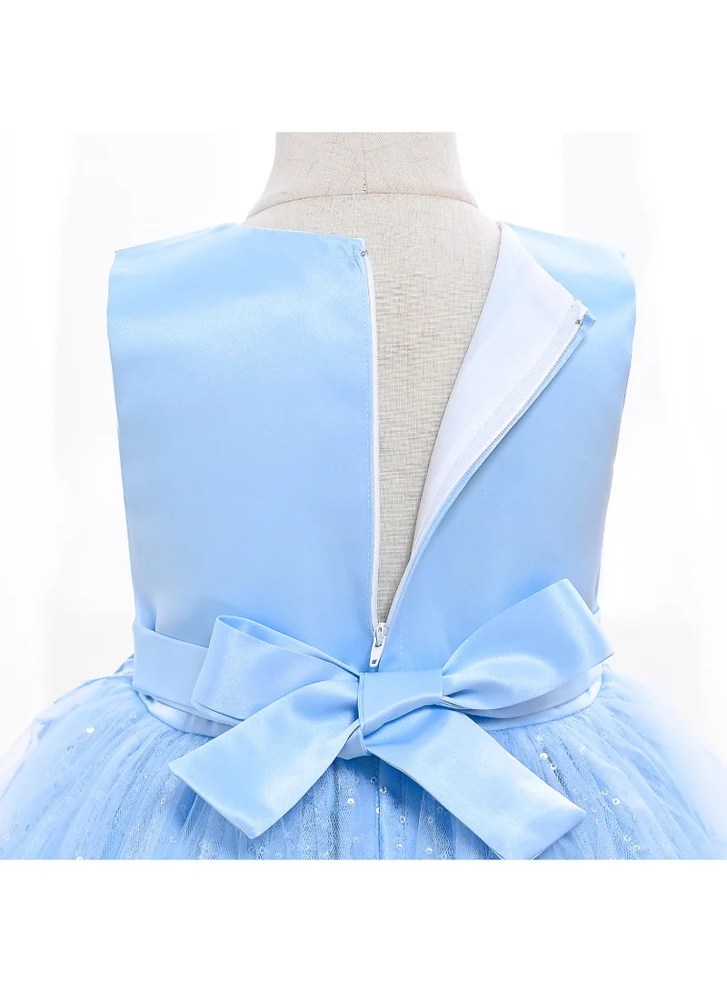 بيداني فستان بتلات ملاك أزرق